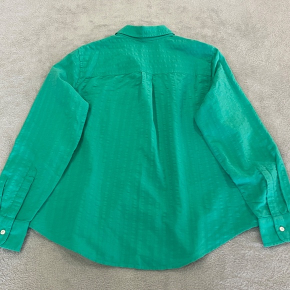 Green Linen Button Down Size Medium - Picture 6 of 12